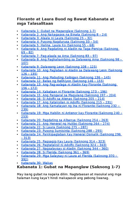 talasalitaan ng florante at laura|FLORANTE AT LAURA (Mga Buod at Talasalitaan) .